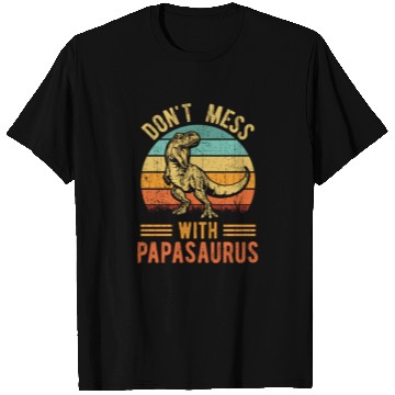 Discover Papa Dad Father Dinosaur Funny Design - Papasaurus T Shirts