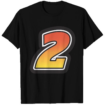 Discover Number Two 2 Gradient Yellow Orange 3 Stroke T Shirts