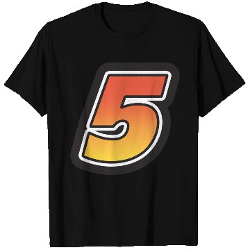Discover Number Five 5 Gradient Yellow Orange 3 Stroke T Shirts