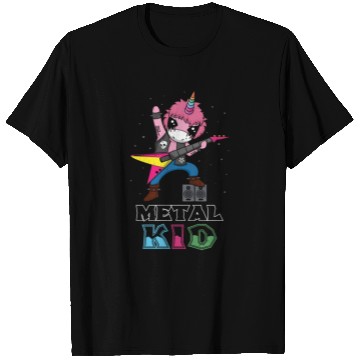 Discover Rocker Unicorn Guitar Metal Kid Music Heavy Rock T Shirts