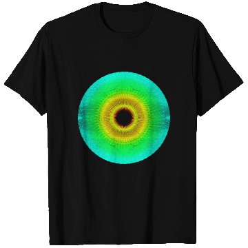Discover Golden Mint Green Geometrical Sun Circle Pattern T Shirts