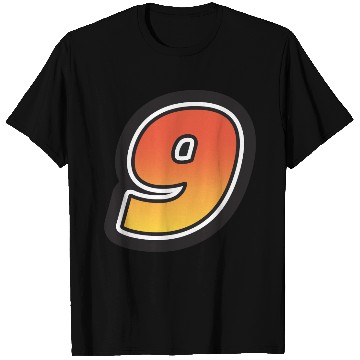 Discover Number Nine 9 Gradient Yellow Orange 3 Stroke T Shirts