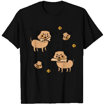 Discover Cute Adorable Pug and Dog Paw Pattern T Shirts