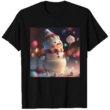 Discover Snowman holding Candy T Shirts