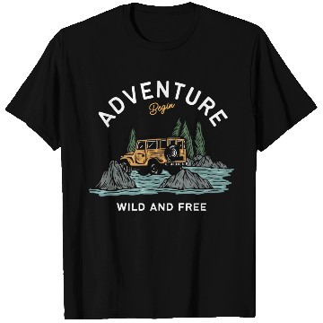 Discover Light Blue Illustration Adventure T Shirts
