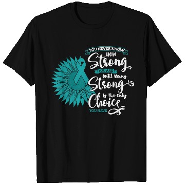 Discover Cervical Cancer Awareness Month Teal Sunflower T Shirts
