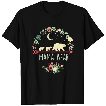 Discover Floral Mama Bear With 2 Cubs T Shirts