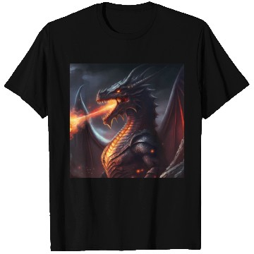 Discover Dark Fantasy fire breathing dragon version 2 T Shirts