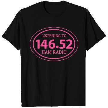 Discover Ham Radio 146.52 Simplex Oval Pink T Shirts