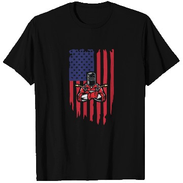 Discover welder usa flag T Shirts