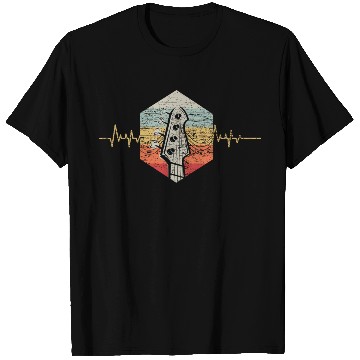 Discover Bassist Retro Heartbeat Bass Guitar T Shirts
