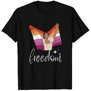 Discover Lesbian Flag of Love and Freedom T Shirts