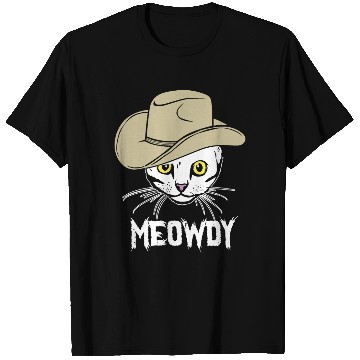 Discover Meowdy Funny Cat Cowboy Hat Design T Shirts