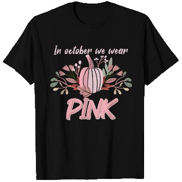Discover In October We Wear K Breast Cancer Halloween Pumpk T Shirts