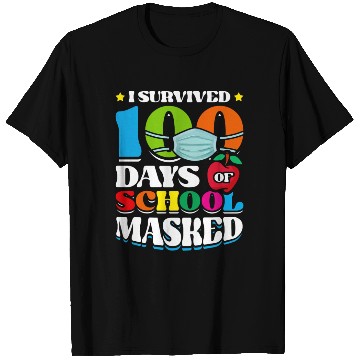 Discover I Survived 100 Days Of School Masked Pupils Home T Shirts
