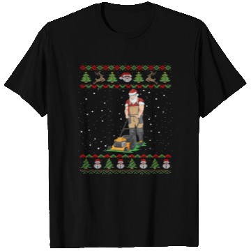 Discover Ugly Christmas Santa Claus Mowing Lawn T Shirts