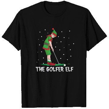 Discover The Golfer Elf Golf Christmas Golfing T Shirts