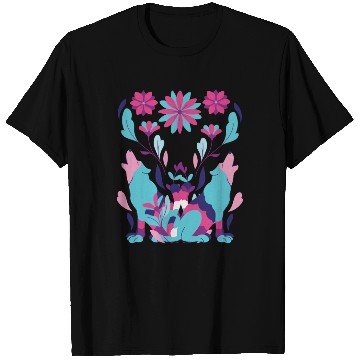 Discover Two Wolves And Flowers Abstract T Shirts