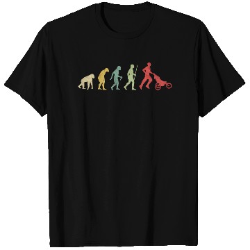Discover Father Running With Baby Carriage Evolution T Shirts