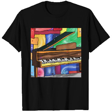 Discover A beautiful piano in front of a colorful art T Shirts