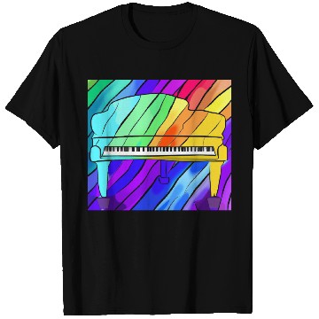 Discover piano in front of a colorful rainbow T Shirts