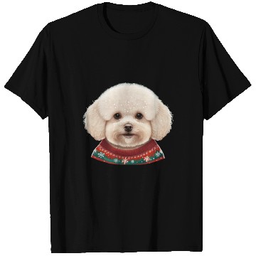 Discover Festive Bichon Frise in a Christmas Sweater T Shirts