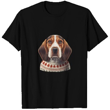 Discover Festive English Coonhound in a Christmas Sweater T Shirts