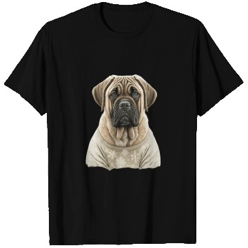 Discover Festive English Mastiff in a Christmas Sweater T Shirts
