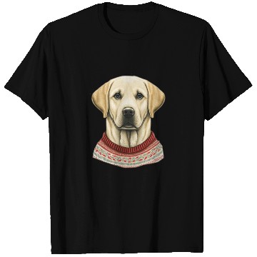 Discover Festive Labrador Retriever in a Christmas Sweater T Shirts