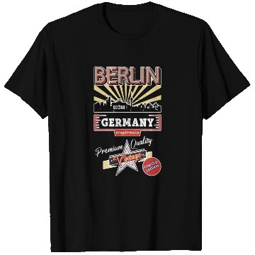 Discover Berlin Germany German City Skyline Vintage Retro T Shirts