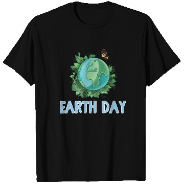 Discover Earth Day Gift Globe Plants Butterfly Save the T Shirts