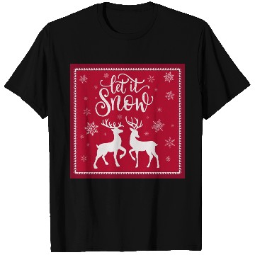 Discover Let it snow with beautiful deer T Shirts