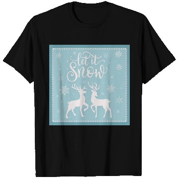 Discover Let it snow with beautiful deer T Shirts