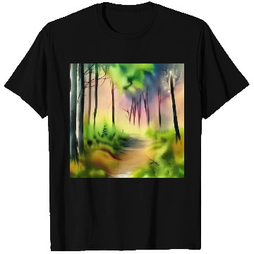 Discover Water color green forest T Shirts