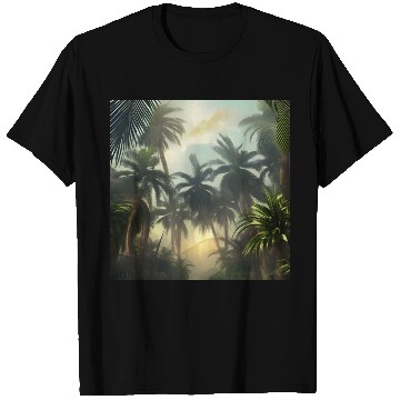 Discover Jungle with palm trees T Shirts