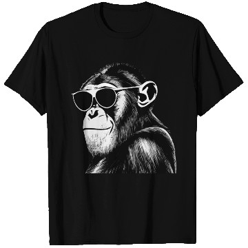 Discover Chimpanzee with sunglasses T Shirts
