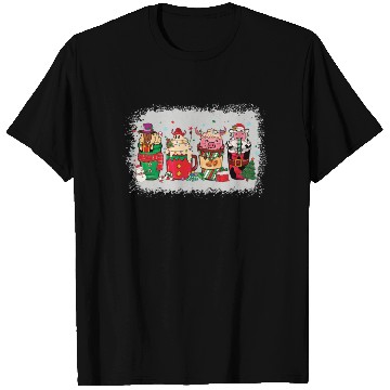 Discover Christmas Coffee Cup Bleached T Shirts