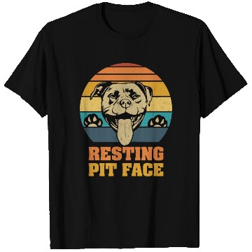 Discover Pitbull Resting Pit Face Vintage T Shirts