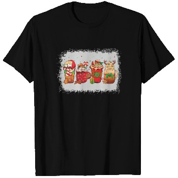 Discover Christmas Coffee Cup Bleached T Shirts