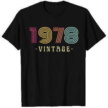 Discover Neon Rainbow Retro Birthday Year Vintage 1978 T Shirts