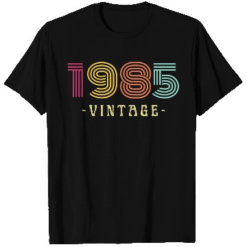 Discover Neon Rainbow Retro Birthday Year Vintage 1985 T Shirts