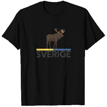 Discover Sweden Flag Sverige Moose T Shirts