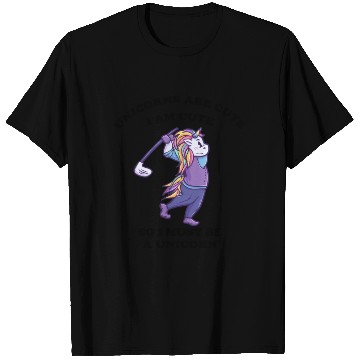 Discover Unicorn on the golf course T Shirts