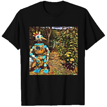 Discover a robot chicken in the garden van gogh style T Shirts