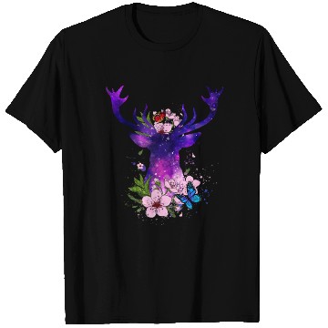 Discover Floral Galaxy Deer T Shirts