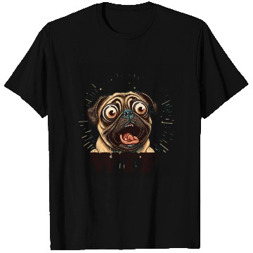 Discover Surprised Cute Cartoon Plug. Open-eyed dog. T Shirts