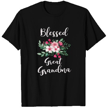 Discover Blessed Great Grandma Flower Bouquet For Grandma T Shirts