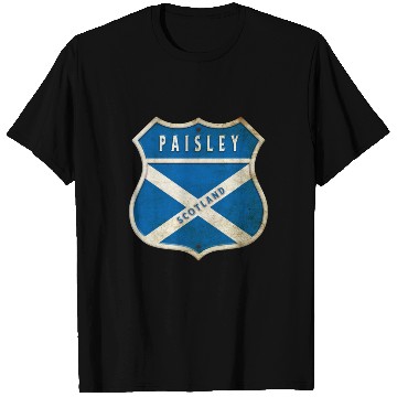 Discover Paisley Scotland coat of arms flag design T Shirts