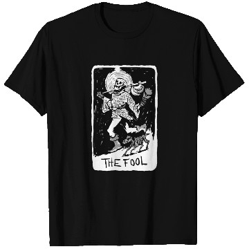 Discover The Fool Skeleton With Dog Tarot Card T Shirts