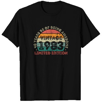 Discover 40 Years Vintage 1983 Retro 40th Birthday T Shirts